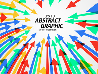 Vector colorful arrows symbolizing teamwork.