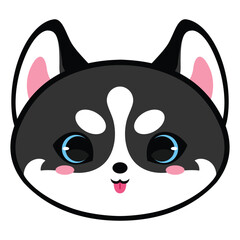 Cute Husky with black fur and blue Eyes