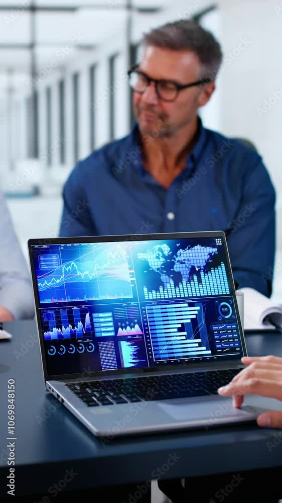 Poster Predictive Business Analytics On Laptop Computer