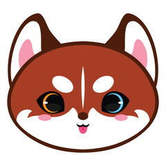 Cute Husky with red fur and two colored eyes