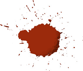 clip art illustration of grunge red dry blood splash, stain, artistic spray for background design