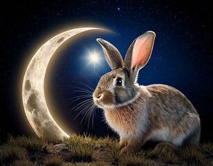 Fototapeta premium 月と兎