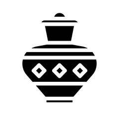 Ancient Egyptian jar Solid Icon