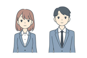フォーマルな服装のビジネスマンとビジネスウーマン