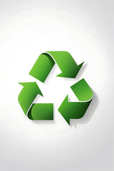 Obraz premium Minimalistic icon of a recycling symbol representing sustainability and environmental protection on white background.