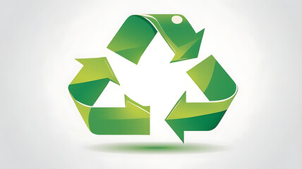 Obraz premium Minimalistic icon of a recycling symbol representing sustainability and environmental protection on white background.