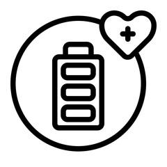 Battery Health Line Icon