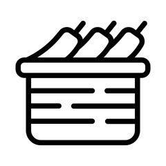 Basket of Chilis Line Icon