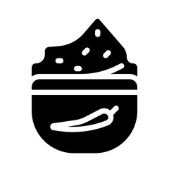 Bowl of Chili Sauce Solid Icon