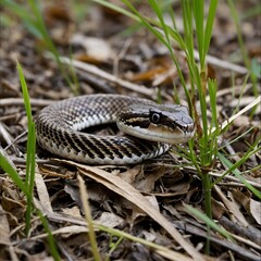 Fototapeta premium Hidden Pursuit: The Louisiana Pine Snake on the Hunt