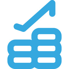 A Blue Upward Arrow Indicating Growth Above Stacked Blocks Symbolizing Progress and Development in Business Metrics