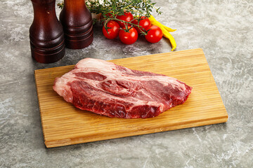 Raw beef chuck roll steak