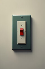 Minimalistic icon of a light switch symbol representing energy saving and environmental conservation on white background.