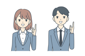 指をさすビジネスマンとビジネスウーマン