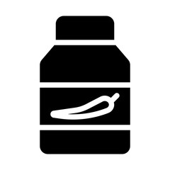 Chili Powder Jar Solid Icon
