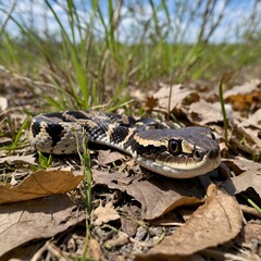 Fototapeta premium Sly Tracker: The Louisiana Pine Snake in Search of Prey