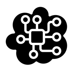Cognitive Computing Cloud Solid Icon