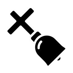 Cross bell Solid Icon