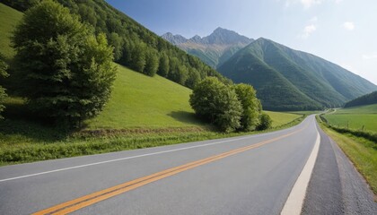 Naklejka premium General view of a paved country road