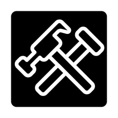 Hammer and Nail Solid Icon