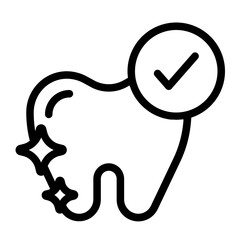 Healthy Teeth Line Icon