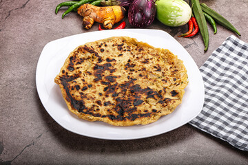 Indian cuisine stuffed Aloo paratha