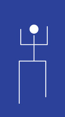 men outline illustration on blue background