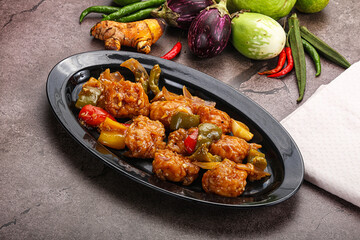 Chinese cuisine - prawn with chili sauce