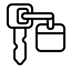 Key Engraved with Car Line Icon