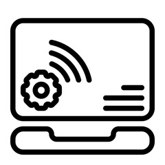 Laptop Network Repair Line Icon