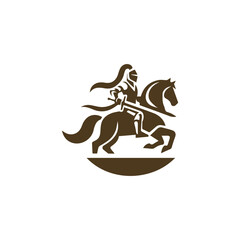 Obraz premium Knight on Horse Logo