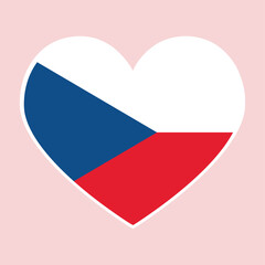 czech heart flag. Love symbol. Vector illustration
