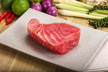 Raw fresh tuna steak for grill