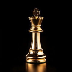 A Gold Chess Queen On A Black Background 