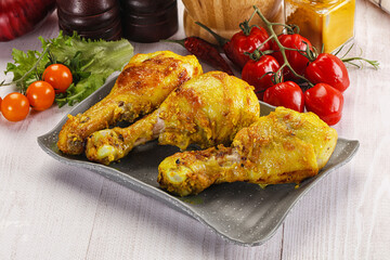 Roasted Chicken leg drumsticks with curry sauce