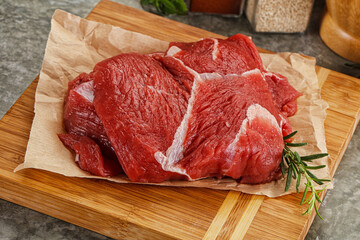 Raw beef meat piece for cooking