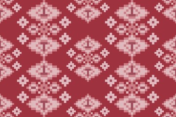 seamless geometric knitting shapes pattern on red background design decoration for a variety of fabrics 