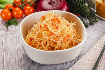 Asian spicy glass noodle salad