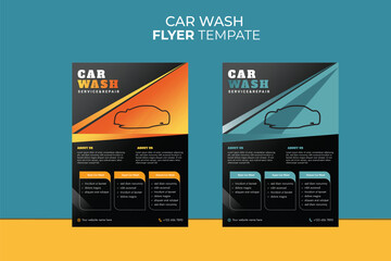 Car Detailing, Auto Detailing Flyer, Car Wash Poster | Abstract Design Car Wash Flyer | Contemporary Car Wash Flyer