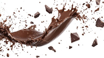 Fototapeta premium Dynamic Chocolate Splash with Rich Brown Details