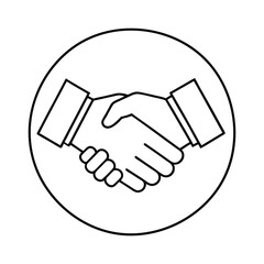 handshake line art icon set for business agreements and partnerships
