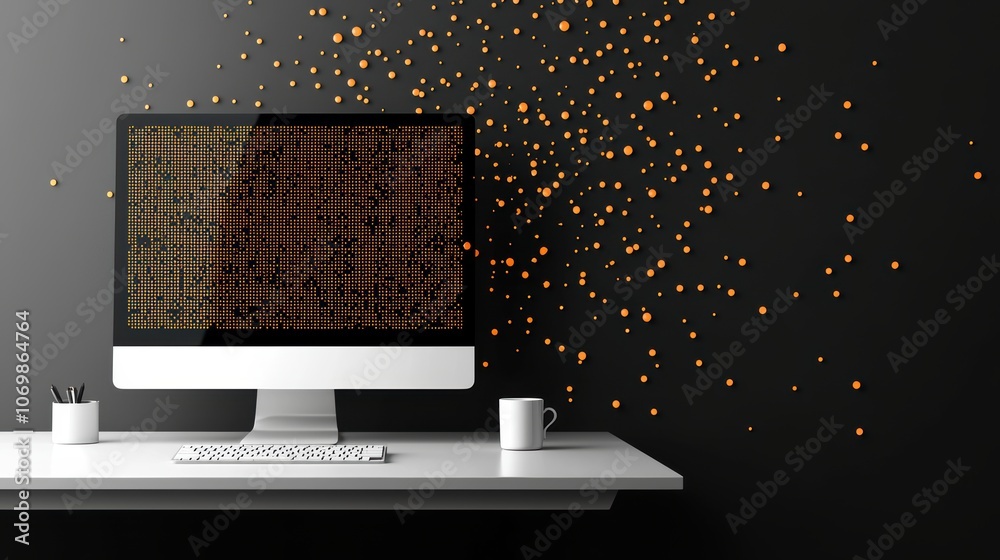 Poster a minimalist shot of a computer screen with only a few lines of elegant code visible, emphasizing th
