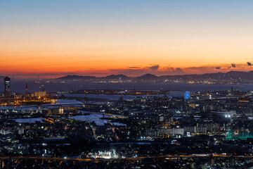 ハルカスから見た大阪湾方向
