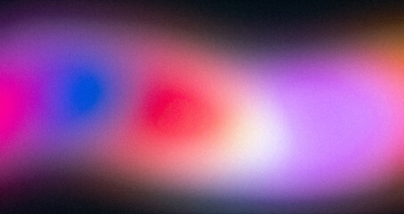 Vibrant colors grainy gradient backdrop. Abstract soft teal pink purple blue red orange color noisy gradient texture, summer poster design, glowing, bright, shine color flow, noise texture, banner © Sami
