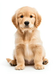 golden retriever puppy isolated on white
