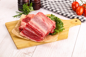Raw beef rib for cooking