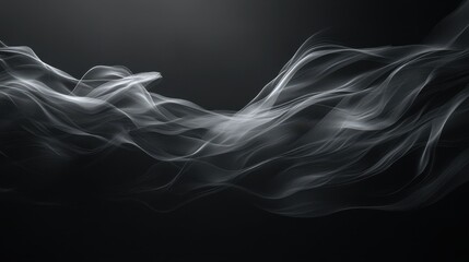 Obraz premium Abstract White Waves Against a Black Background