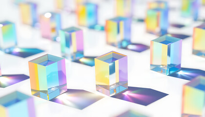 Obraz premium Abstract background with cubic prisms on white background