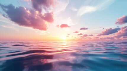 Obraz premium A breathtaking sunset over the ocean, with the sky ablaze in shades of orange, pink, purple, and gold, reflecting onto the water and creating a magical ambiance.