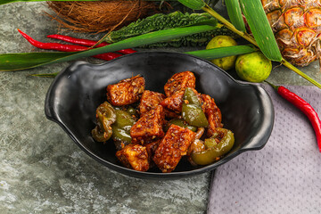 Indian cuisine - paneer with chilli